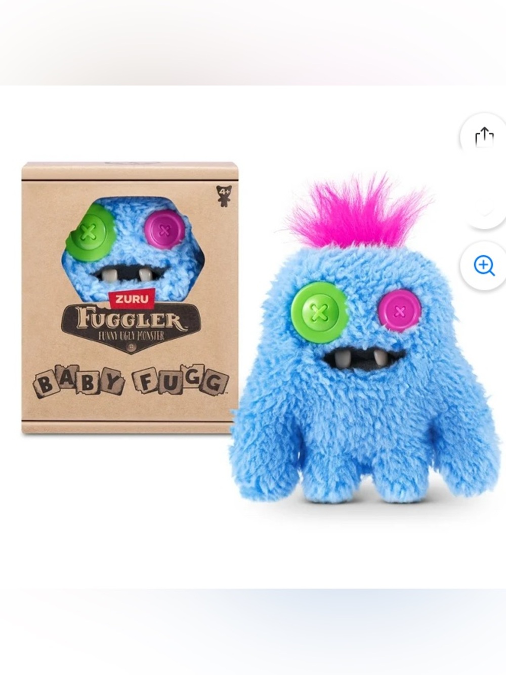 Baby Fugg - Mini Fuggler Plush Keychain Bag Charm - SaBQuoosh (blue, pink hair)